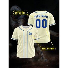 [Polyester Jersey] 100% Polyester Customizable Youngsters Baseball Jersey | Breathable & Washable, All-Over Print, Loose Fit, Sports & Casual Style for Boys & Girls - Perfect for Parties, Beach, Festive Occasions, Party Attire|Sporty Outfit