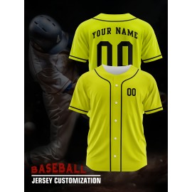 [Polyester Jersey] 100% Polyester Customizable Youngsters Baseball Jersey | Breathable & Washable, All-Over Print, Loose Fit, Sports & Casual Style for Boys & Girls - Perfect for Parties, Beach, Festive Occasions, Party Attire|Sporty Outfit