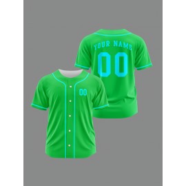 [Polyester Jersey] 100% Polyester Customizable Youngsters Baseball Jersey | Breathable & Washable, All-Over Print, Loose Fit, Sports & Casual Style for Boys & Girls - Perfect for Parties, Beach, Festive Occasions, Party Attire|Sporty Outfit