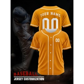 [Polyester Jersey] 100% Polyester Customizable Youngsters Baseball Jersey | Breathable & Washable, All-Over Print, Loose Fit, Sports & Casual Style for Boys & Girls - Perfect for Parties, Beach, Festive Occasions, Party Attire|Sporty Outfit