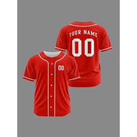 [Polyester Jersey] 100% Polyester Customizable Youngsters Baseball Jersey | Breathable & Washable, All-Over Print, Loose Fit, Sports & Casual Style for Boys & Girls - Perfect for Parties, Beach, Festive Occasions, Party Attire|Sporty Outfit