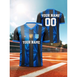 [Customizable Soccer Shirt] Customizable V-Neck Youngsters's Soccer Shirt | Personalized Name & Number, Comfortable Fit for Sports and Casual Wear, Outdoor Running, Polyester, Machine Washable, 2024