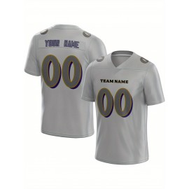 Customized Football Jersey - Personalized Team Name & Number, V-Neck Sportswear, Lightweight Summer Football Shirt with Bold Print, Casual or Team Uniform for Sports & Casual Wear