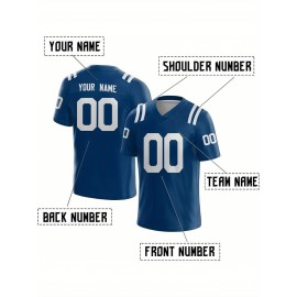 Customized Football Jersey - Personalized Team Name & Number, V-Neck Sportswear, Lightweight Summer Football Shirt with Bold Print, Casual or Team Uniform for Sports & Casual Wear