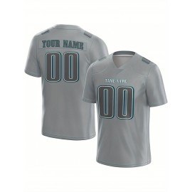 Customized Football Jersey - Personalized Team Name & Number, V-Neck Sportswear, Lightweight Summer Football Shirt with Bold Print, Casual or Team Uniform for Sports & Casual Wear