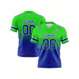 Customizable Women'S Football Jersey - Personalized Name, Number & Logo, Comfort Fit for Sports, Training & Casual Wear, Summer V-Neck T-Shirt with Bold Yellow & Red Design, Football Jersey, Nonelastic Fabric