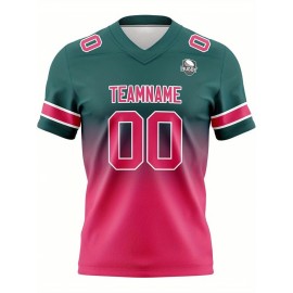 Customizable Women'S Football Jersey - Personalized Name, Number & Logo, Comfort Fit for Sports, Training & Casual Wear, Summer V-Neck T-Shirt with Bold Yellow & Red Design, Football Jersey, Nonelastic Fabric