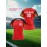 Customizable Plus Size Soccer Jersey - Personalized Name & Number, Red with Black Sleeves, Breathable Athletic Shirt for Team Sports & Outdoor Activities, Soccer Accessories, Team Sports Apparel, Dynamic Graphic Design, Durable Fabric Shirt