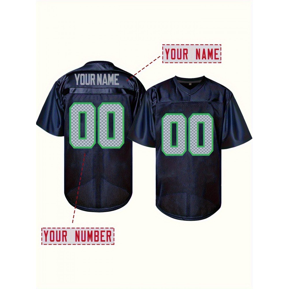 Women'S Plus Size Football Jersey - Custom Name & Number, Team Colors, Breathable Mesh Fabric, V-Neck Collar, Summer Sports Jersey for Team Spirit, Fan Events & Casual Wear, Football Jersey, Vneck Design, Comfortable Fit