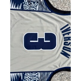 Men'S Basketball Vest, Number 3, Polyester, V-Neck, Elastic Knit, Embroidery, Suitable for Sports and Leisure