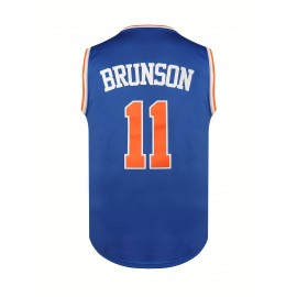 Men's & Women's Embroidered 'NEW BRUNSON 11' Basketball Jersey - 100% Polyester Crew Neck Tank Top, Loose Fit Sleeveless Athletic Shirt for Sports Training, Summer Workouts & Casual Wear (S-3XL)