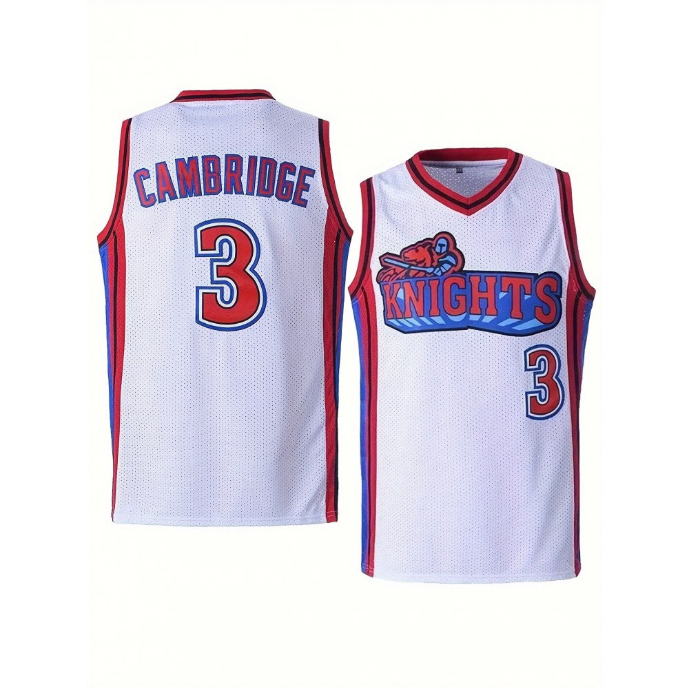 Men'S Stylish Comfy Basketball Top, Classic Letter & Number 3 Embroidered Sleeveless Breathable Tank Top