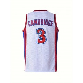 Men'S Stylish Comfy Basketball Top, Classic Letter & Number 3 Embroidered Sleeveless Breathable Tank Top