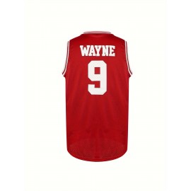 Men'S Basketball Jersey with Embroidered Name and Number, Short Sleeve Polyester Mesh Sports Vest, White Red, Sizes S-3XL, Basketball Accessories