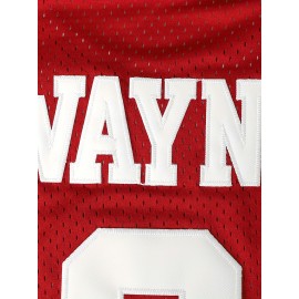 Men'S Basketball Jersey with Embroidered Name and Number, Short Sleeve Polyester Mesh Sports Vest, White Red, Sizes S-3XL, Basketball Accessories