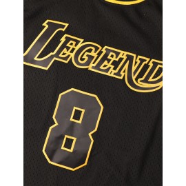Sports Stitched #8-24 Black Basketball Jersey, Breathable, Sleeveless, Embroidered Uniform Shirt For Men, Perfect For Sports & Outdoor Activities