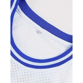 Men's #34 for LincoLn Embroidered Basketball Jersey - Breathable Mesh Sleeveless Sports Shirt for All Seasons, Perfect for Team Sports & Outdoor Activities, Outdoor Activity Jersey | Casual Style Jersey | Durable Sportswear