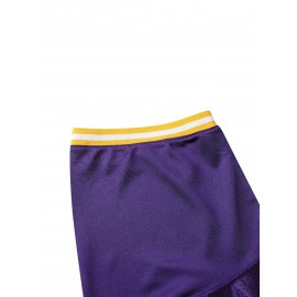 Men'S #84 Purple Sports Jersey, Polyester V-Neck Football Jersey with Embroidery, Slight Stretch Knit Fabric, Loose Fit, for Adult Men, Four Seasons, Casual & Training Wear, Sports & Party