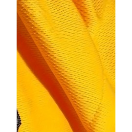 Men's #21 Yellow Baseball Jersey with Embroidered Name & Number - 100% Polyester, V-Neck, Loose Fit for Sports & Parties, Machine Washable, All-Season Comfort, Baseball Apparel | Striped Sleeves | Glossy Finish