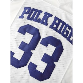 Men's #33 White American Football Jersey - V-Neck, 