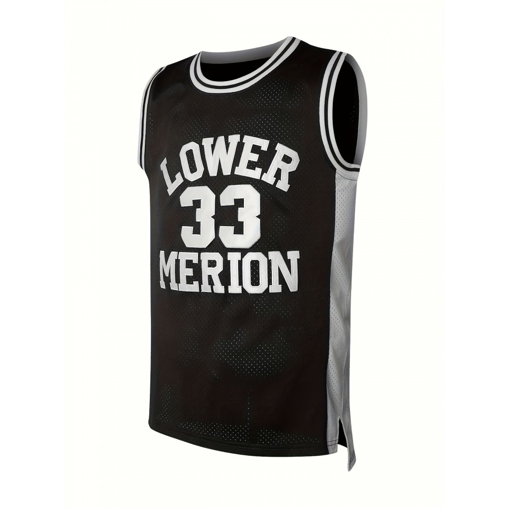 Men'S #33 Black Basketball Jeresys Stitched Name And Number S-3X