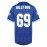 Men's #69 Blue American Football Jersey - V-Neck, Name & Number, Breathable Polyester, Loose Fit for Team Sports, Parties & Events, Sizes S-3XL