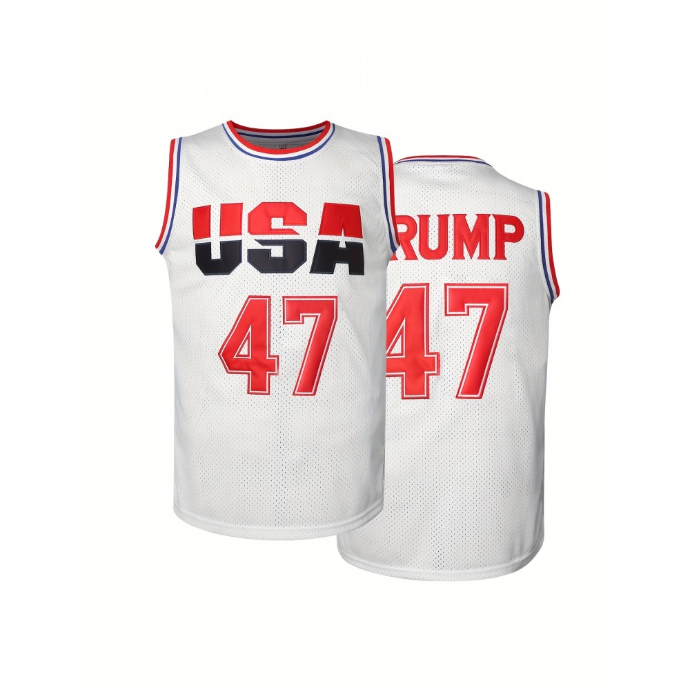 Men'S #47 White Basketball Jeresys Stitched Name And Number S-3XL