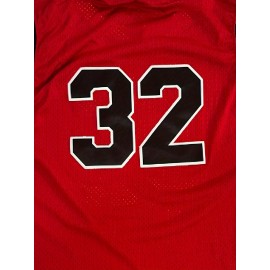 Men's #32 Red Basketball Jeresys Stitched Name And Number S-3XL