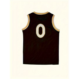 Men's #0 Black Basketball Jeresys Stitched Name And Number S-3XL