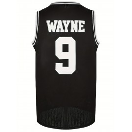 Men's #9 Black Basketball Jeresys Stitched Name And Number S-3XL