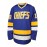 Men's #18 Blue & Yellow Embroidered Hockey Jersey - V-Neck, Long Sleeve, Loose Fit, Polyester, Machine Washable for Sports & Fans