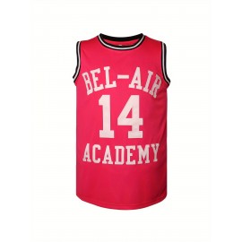 1pc Men'S Red Basketball Jersey - Polyester Sports Top with Embroidered Lettering & Number, V-Neck, Slight Stretch, Loose Fit for Team Sports, Parties, Halloween - Four Seasons Sweatshirt & Hoodie