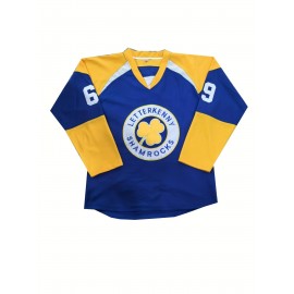 1pc Men'S Letterkenny Shamrocks Ice Hockey Jersey - Polyester Sports Sweatshirt with Embroidered Letter & Number, V-Neck, Loose Fit, Knit Fabric, Slight Stretch, Four Seasons - Adult Size