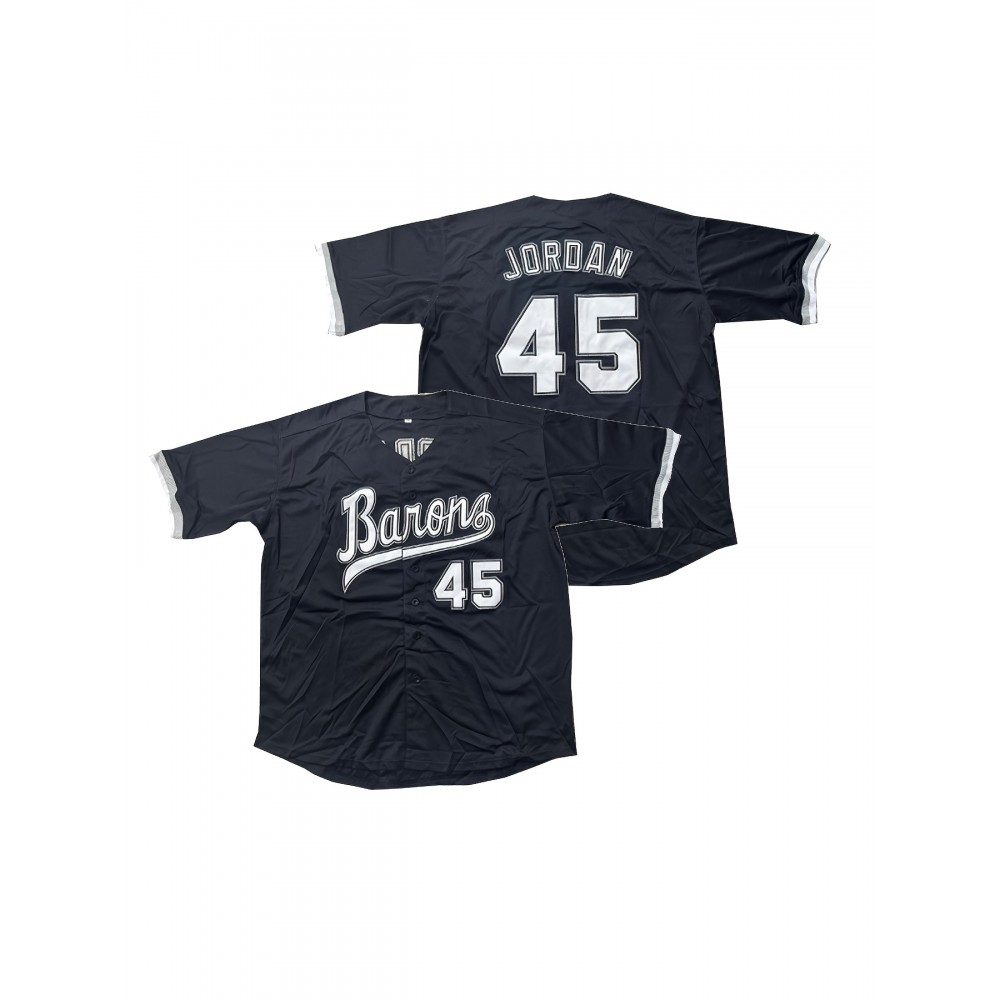 Men's#45 Black Baseball Jeresys Stitched Name And Number