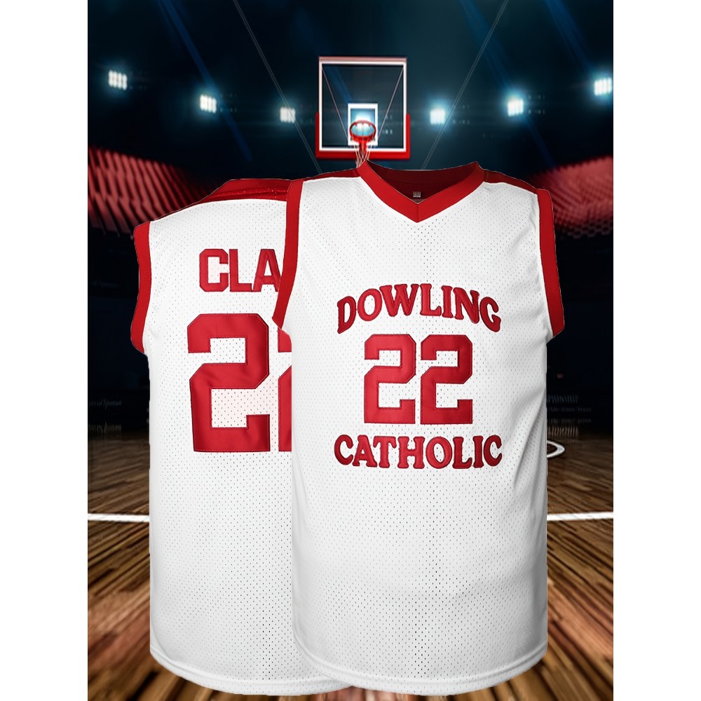 All Stitched 22 White Basketball Jersey, Breathable, Sleeveless, Embroidered Uniform Shirt For Men, Perfect For Sports & Outdoor Activities