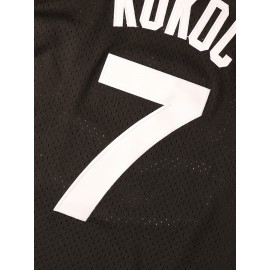 Stitched #7 Black Basketball Jersey, Breathable, Sleeveless, Embroidered Uniform Shirt For Men, Perfect For Sports & Outdoor Activities