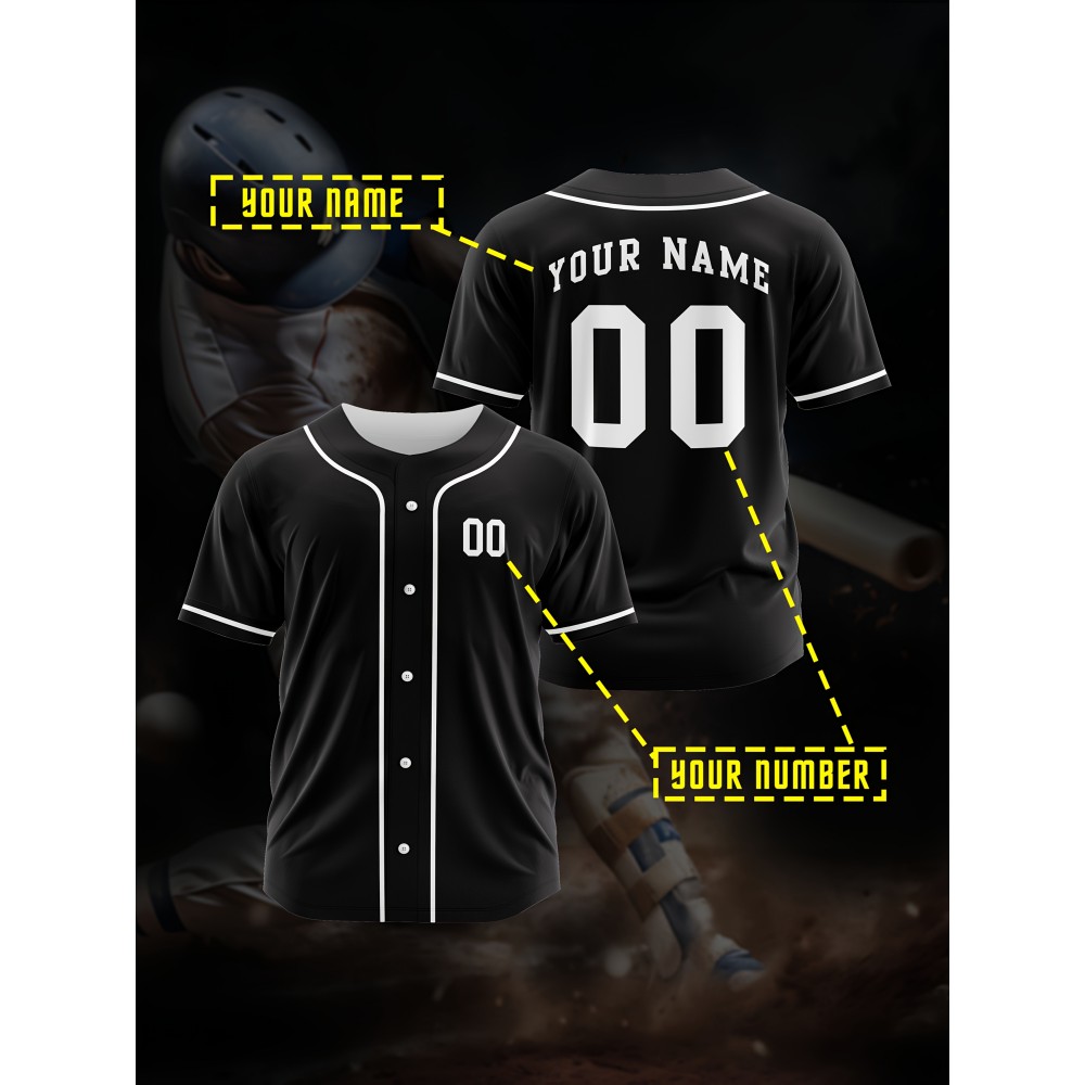 [Polyester Jersey] 100% Polyester Customizable Youngsters Baseball Jersey | Breathable & Washable, All-Over Print, Loose Fit, Sports & Casual Style for Boys & Girls - Perfect for Parties, Beach, Festive Occasions, Party Attire|Sporty Outfit