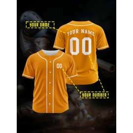 [Polyester Jersey] 100% Polyester Customizable Youngsters Baseball Jersey | Breathable & Washable, All-Over Print, Loose Fit, Sports & Casual Style for Boys & Girls - Perfect for Parties, Beach, Festive Occasions, Party Attire|Sporty Outfit