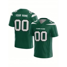 Customized Football Jersey - Personalized Team Name & Number, V-Neck Sportswear, Lightweight Summer Football Shirt with Bold Print, Casual or Team Uniform for Sports & Casual Wear
