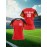 Customizable Plus Size Soccer Jersey - Personalized Name & Number, Red with Black Sleeves, Breathable Athletic Shirt for Team Sports & Outdoor Activities, Soccer Accessories, Team Sports Apparel, Dynamic Graphic Design, Durable Fabric Shirt